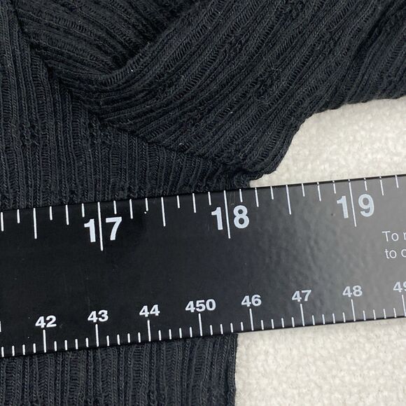 Pilcro Anthropologie Womens L Black Ribbed Long Sleeve Pullover Sweater Top - Picture 4 of 8